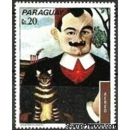 Paraguay 1973 Man with cat, Rousseau