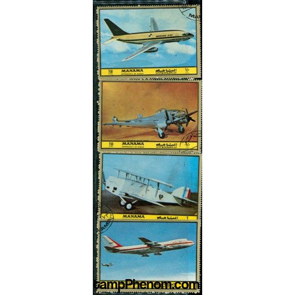 Manama Aircraft , 4 stamps