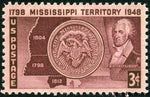 United States of America 1948 Map & Seal of Mississippi Territory & Gov. Winthrop Sargent