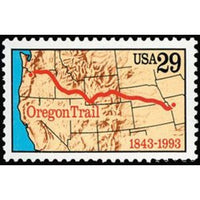 United States of America 1993 Map of Oregon Trail