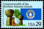 United States of America 1993 Mariana Islands Statues, Woman and Flag