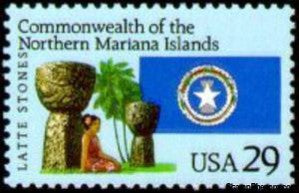 United States of America 1993 Mariana Islands Statues, Woman and Flag