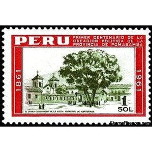 Peru 1962 Market square, Centenary Cedar-Peru-StampPhenom