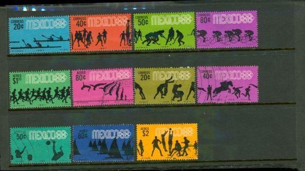 Mexico Olympics , 11 stamps