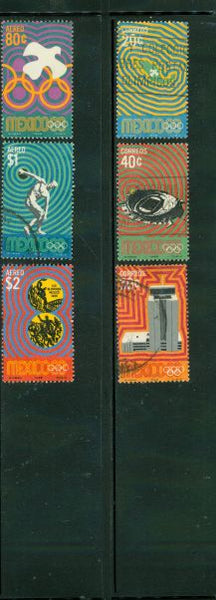 Mexico Olympics , 6 stamps