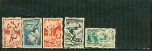Monaco Olympics , 5 stamps - Monaco Olympics , 5 stamps
