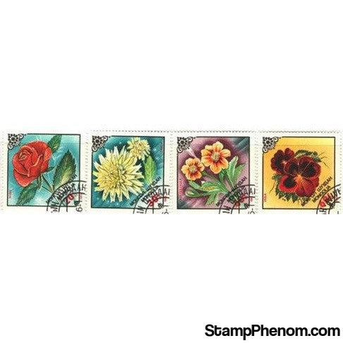 Mongolia Flowers , 4 stamps