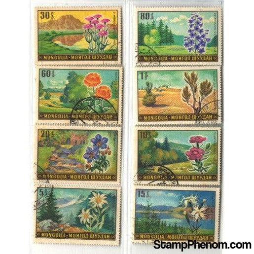 Mongolia Flowers , 8 stamps