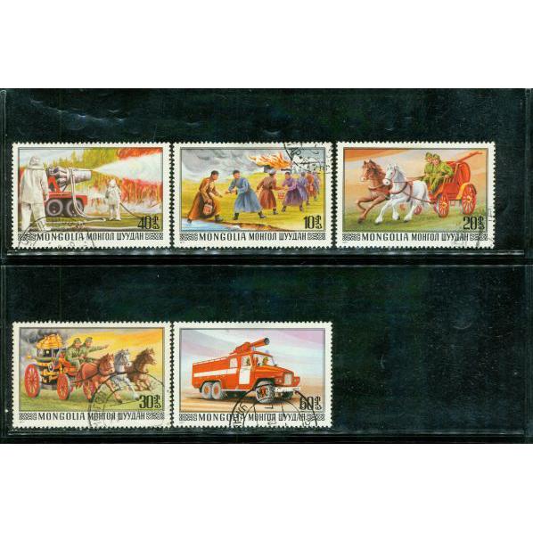 Mongolia Fire Trucks , 5 stamps