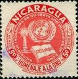 Nicaragua 1954 UNO inscribed HOMENAJE A LA ONU