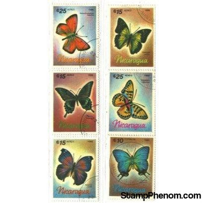 Nicaragua Butterflies , 6 stamps