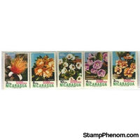 Nicaragua Flowers , 5 stamps