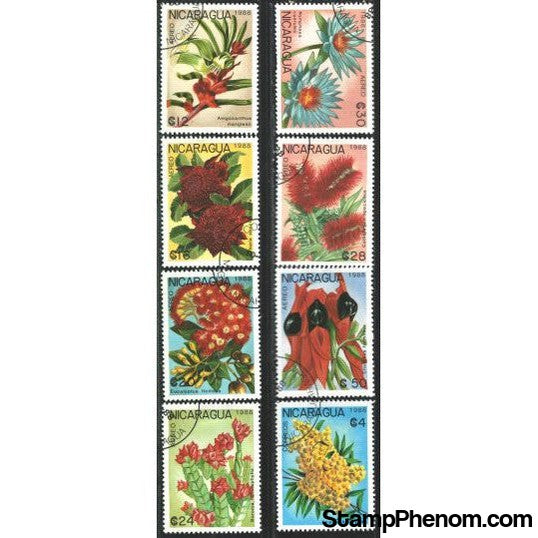 Nicaragua Flowers , 8 stamps