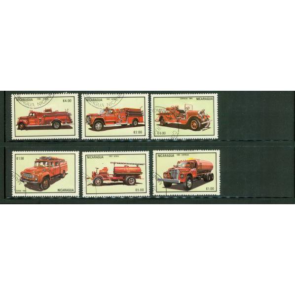 Nicaragua Fire Trucks , 6 stamps