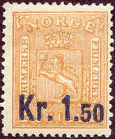 Norway 1888 First surcharge-Stamps-Norway-Mint-StampPhenom