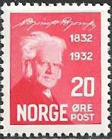 Norway 1932 Birth Centenary of Bjørnstjerne Bjørnson-Stamps-Norway-Mint-StampPhenom