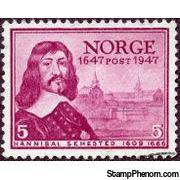 Norway 1947 300th Anniversary of the Post Office-Stamps-Norway-Mint-StampPhenom