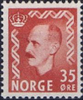 Norway 1950 - 1951 Definitives - King Haakon VII-Stamps-Norway-Mint-StampPhenom