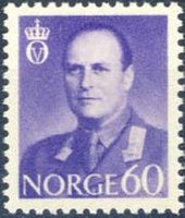 Norway 1958 Definitives - King Olav V-Stamps-Norway-Mint-StampPhenom