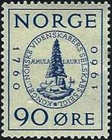 Norway 1960 Norwegian Society of Scientists Bicentenary-Stamps-Norway-Mint-StampPhenom