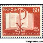 Norway 1966 Bible Society 150th Anniversary-Stamps-Norway-Mint-StampPhenom