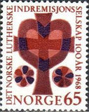 Norway 1968 Lutheran Home Mission Society Centenary-Stamps-Norway-Mint-StampPhenom