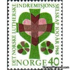 Norway 1968 Lutheran Home Mission Society Centenary-Stamps-Norway-Mint-StampPhenom