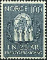 Norway 1970 United Nations 25th Anniversary-Stamps-Norway-Mint-StampPhenom