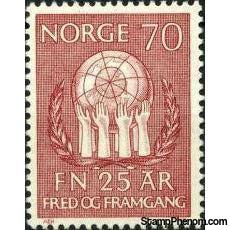 Norway 1970 United Nations 25th Anniversary-Stamps-Norway-Mint-StampPhenom