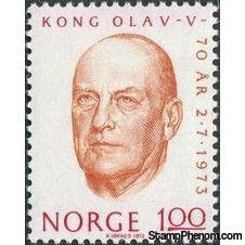 Norway 1973 King Olav%27s 70th Birthday-Stamps-Norway-Mint-StampPhenom