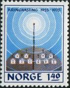 Norway 1975 Norwegian Broadcasting System Anniversary-Stamps-Norway-Mint-StampPhenom