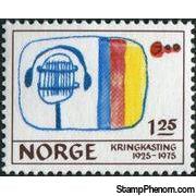 Norway 1975 Norwegian Broadcasting System Anniversary-Stamps-Norway-Mint-StampPhenom