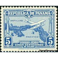 Panama 1930 Biplane over Map-Stamps-Panama-Mint-StampPhenom