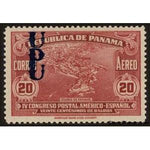 Panama 1937 Aerial view of Panama City (overprint)-Stamps-Panama-StampPhenom