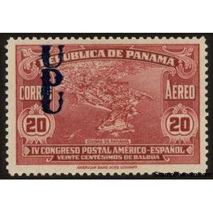 Panama 1937 Aerial view of Panama City (overprint)-Stamps-Panama-StampPhenom