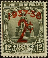 Panama 1937 Bolivar Monument (overprint)-Stamps-Panama-StampPhenom