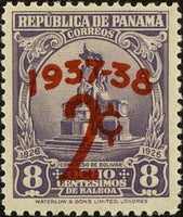 Panama 1937 Bolivar Monument (overprint)-Stamps-Panama-StampPhenom