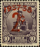 Panama 1937 Bolivar Monument (overprint)-Stamps-Panama-StampPhenom