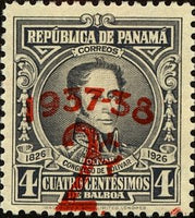 Panama 1937 Simón Bolívar (1783-1830) (overprint)-Stamps-Panama-StampPhenom