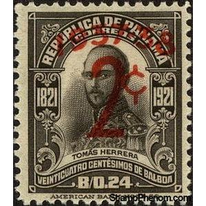 Panama 1937 Tomas Herrera (overprint)-Stamps-Panama-StampPhenom