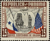 Panama 1938 Old Panama Cathedral Tower and Statue of Liberty-Stamps-Panama-StampPhenom