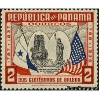 Panama 1938 Old Panama Cathedral Tower and Statue of Liberty-Stamps-Panama-StampPhenom