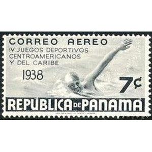 Panama 1938 Swimming-Stamps-Panama-StampPhenom