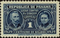 Panama 1939 Cancer research fund - Pierre and Marie Curie - dated 1939-Stamps-Panama-Mint-StampPhenom