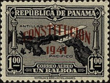 Panama 1941 Airplane over Map of Panama (overprint)-Stamps-Panama-StampPhenom