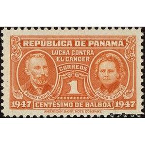 Panama 1947 Cancer research fund - Pierre and Marie Curie - dated 1947-Stamps-Panama-Mint-StampPhenom