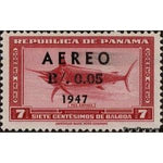 Panama 1947 Swordfish (Xiphias gladius) (overprint)-Stamps-Panama-Mint-StampPhenom