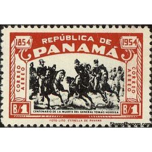 Panama 1954 Gen. Herrera leading troops-Stamps-Panama-Mint-StampPhenom