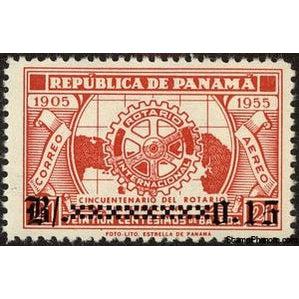 Panama 1955 50th Anniversary of Rotary International - Surcharge-Stamps-Panama-Mint-StampPhenom