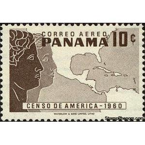 Panama 1960 Two heads, map of Central America-Stamps-Panama-Mint-StampPhenom